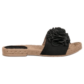SHELOVET Schwarze Espadrilles