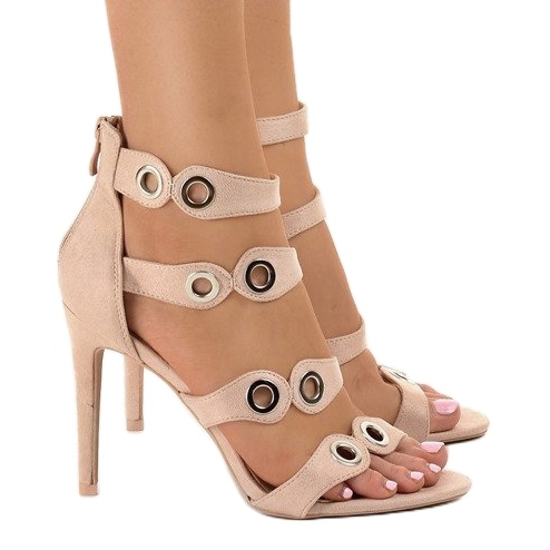 Beige Wildleder High Heels 0631-3