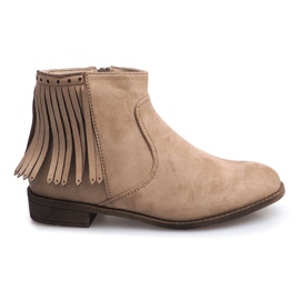 Wildlederstiefel im Boho-Stil 8355 Beige