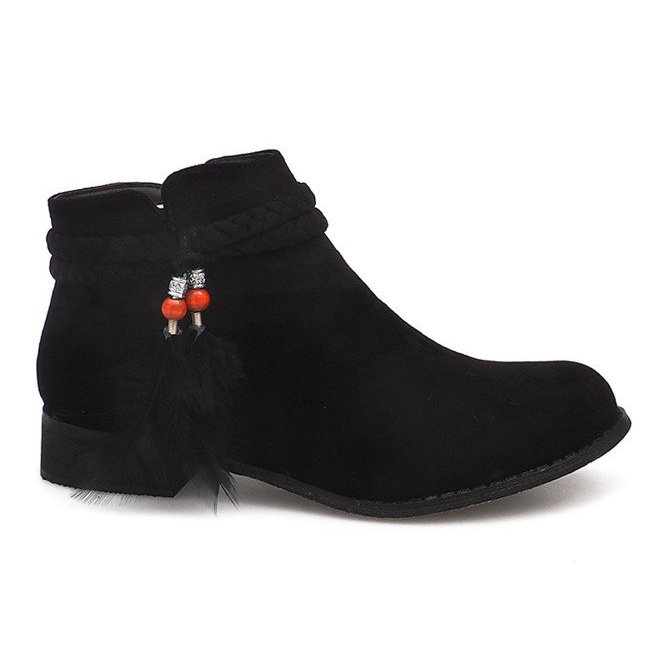 Wildleder Booties Jodhpur Stiefel H1911 Schwarz