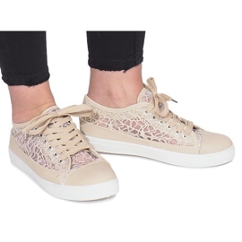 Dolita beige durchbrochene Sneakers