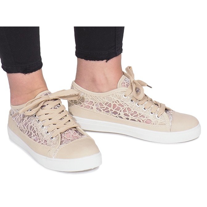 Dolita beige durchbrochene Sneakers