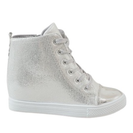 Sneakers mit Keilabsatz in Silber 29333-2 grau