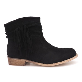 Wildleder Booties Jodhpur Stiefel ZY9040 Schwarz