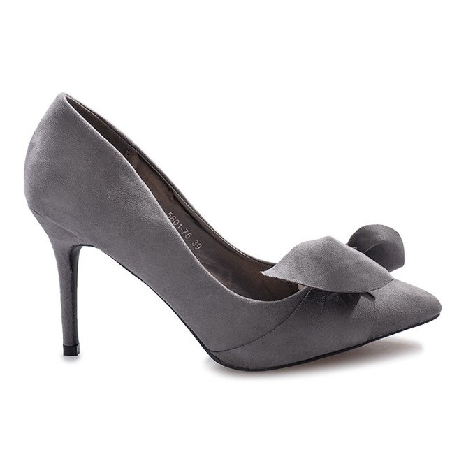 Graue High Heels mit Tipo-Schleife