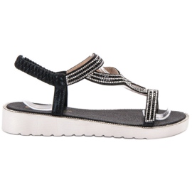 Bestelle Slip-on-Sandalen auf der Plattform schwarz