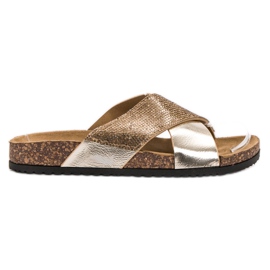 SHELOVET Klassische goldene Hausschuhe