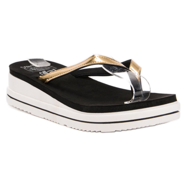 SHELOVET Keil-Flip-Flops schwarz