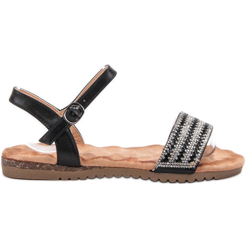 Emaks Sandalen mit Zirkonia schwarz