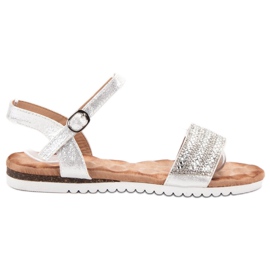 Emaks Sandalen mit Zirkonia grau