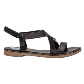 SHELOVET Sandalen mit Gummi schwarz