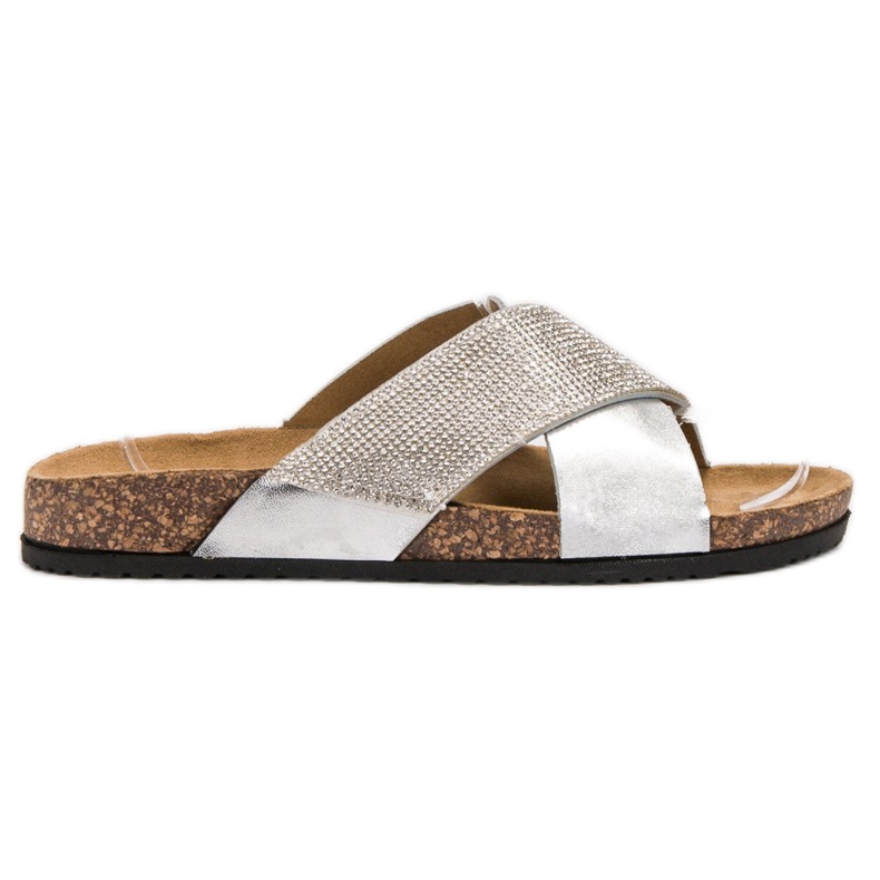 Bestelle Hausschuhe mit Korksohle grau