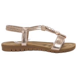Top Shoes Golden verzierte Sandalen