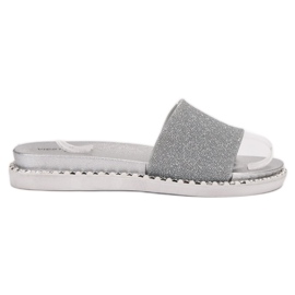 SHELOVET Gummipantoffeln mit Zirkonia grau