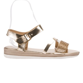 SHELOVET Modische Sandalen mit Zirkonia golden