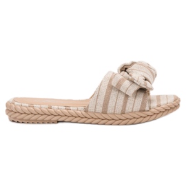 SHELOVET Hausschuhe mit Schleife braun