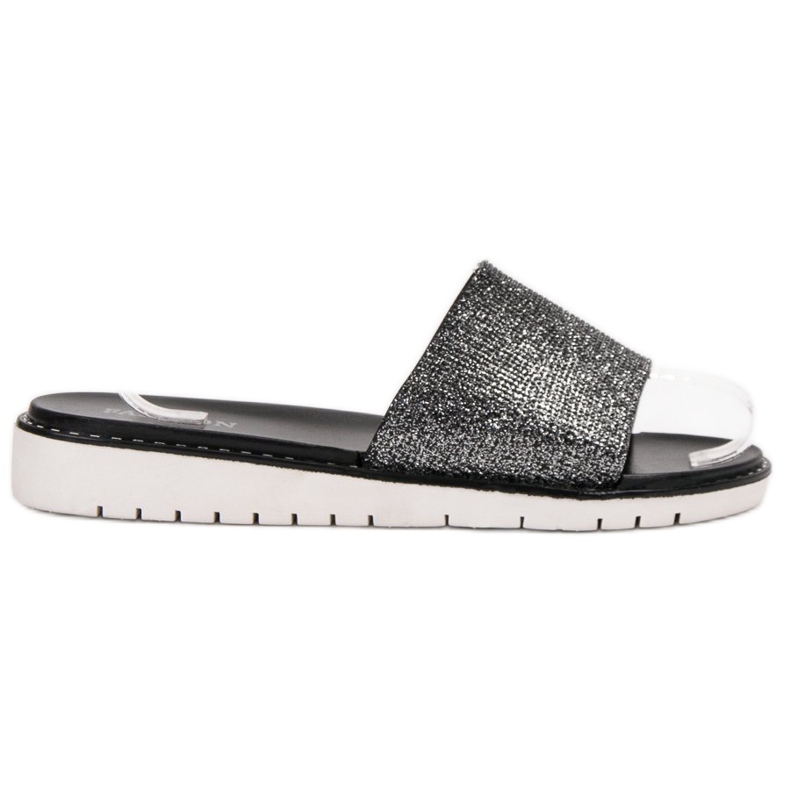 Fashion Modische glänzende Hausschuhe schwarz