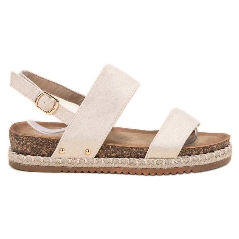Bestelle Sandalen mit Glitzer beige