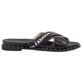 SHELOVET Schwarze Mode Hausschuhe