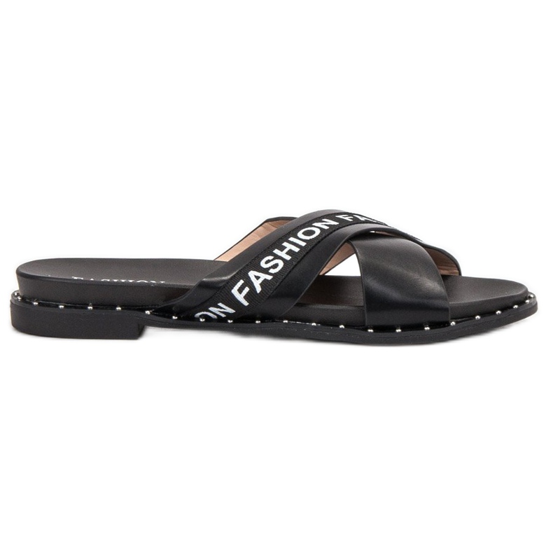 SHELOVET Schwarze Mode Hausschuhe