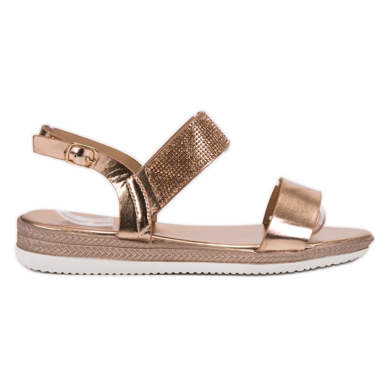SHELOVET Lässige Sandalen in Roségold mehrfarbig gelb
