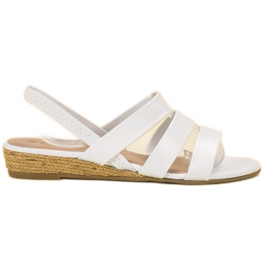 Fama Wildledersandalen mit Gummizug weiß