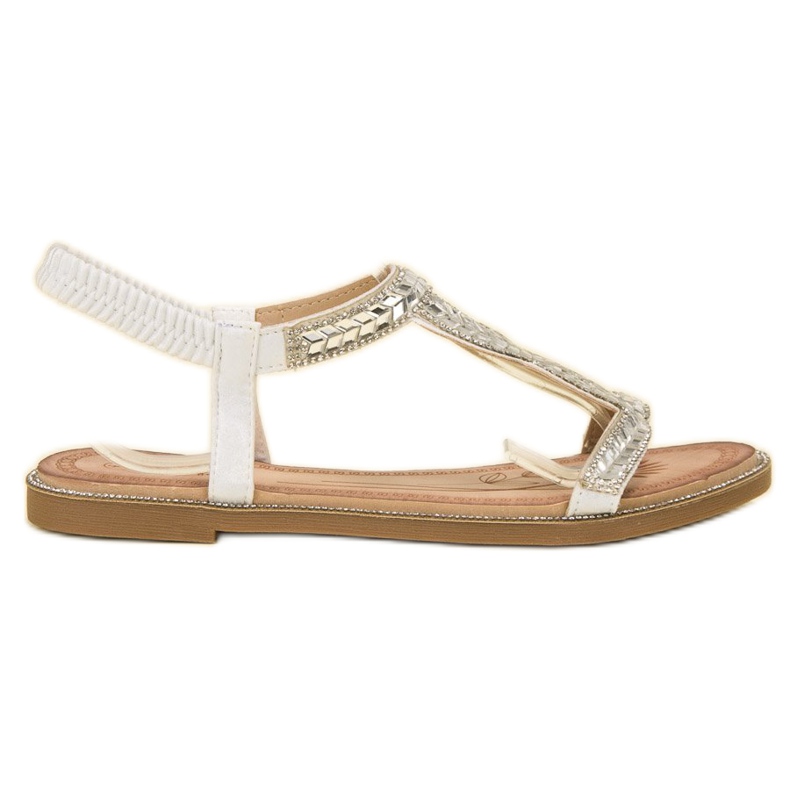 Forever Folie Slip-on-Sandalen mit Kristallen weiß