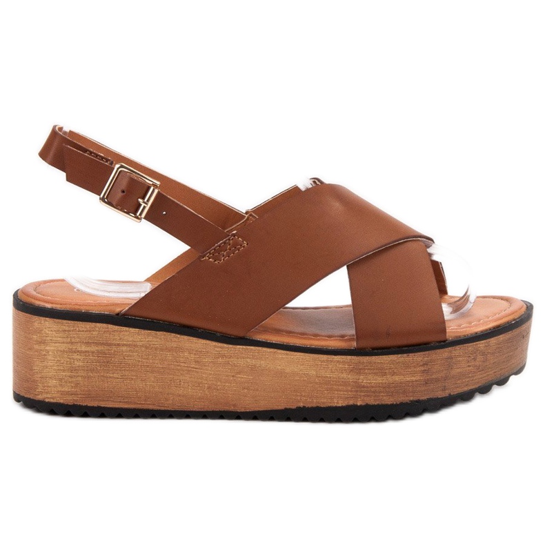SHELOVET Sandalen auf der Plattform braun