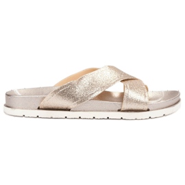 Emaks Goldene Hausschuhe mit Glitzer