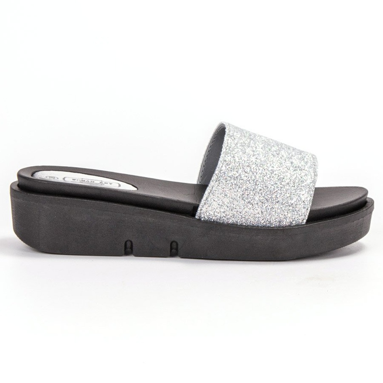 SHELOVET Gummikeil Hausschuhe grau