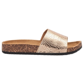 Jumex Goldene Damenhausschuhe