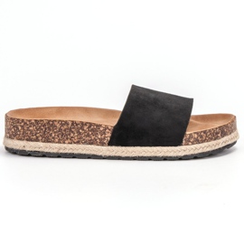 SHELOVET Espadrilles aus Wildleder schwarz