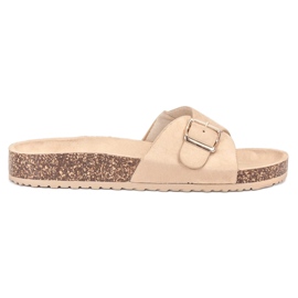 SHELOVET Wildlederhausschuhe mit Schnalle braun