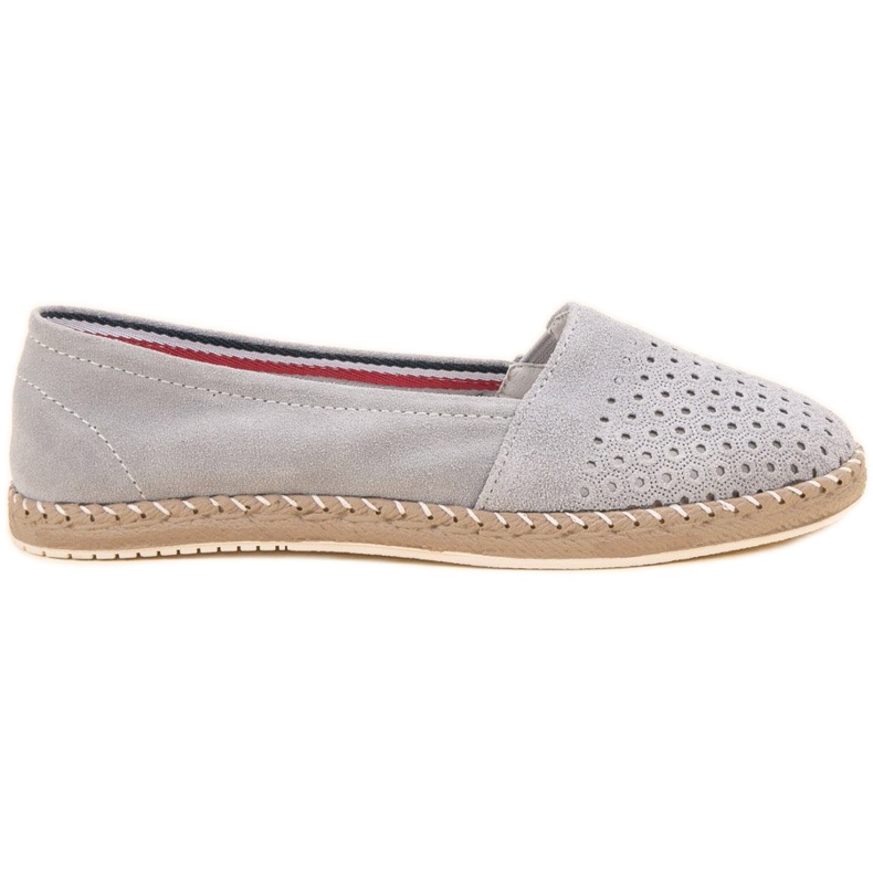 SHELOVET Espadrilles aus Leder grau