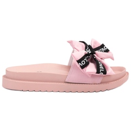 Jumex Hausschuhe mit Liebesschleife rosa