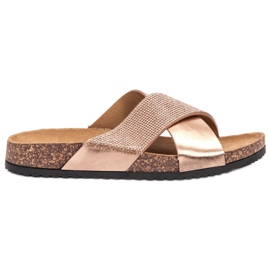 Bestelle Hausschuhe mit Korksohle rosa