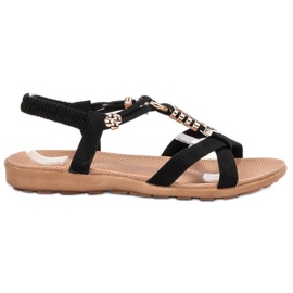 SHELOVET Schwarze Sandalen zum Hineinschlüpfen