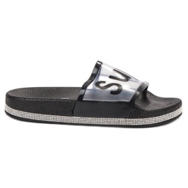 Bona Transparente Flip-Flops schwarz