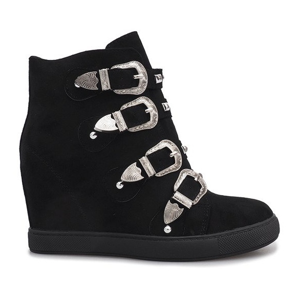 Schwarze Wildleder-Sneaker mit Maya-Schnallen