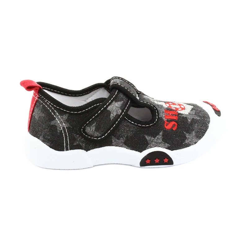 American Club Kinder Sneakers Ledereinsatz TEN12 schwarz rot grau