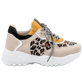 SHELOVET Modische Sneakers mit Leopardenmuster braun