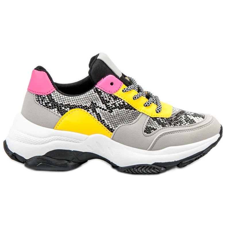 SHELOVET Bunte Sneakers mit Schlangenprint mehrfarbig