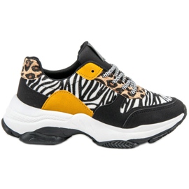 SHELOVET Sneakers mit Animal-Print schwarz mehrfarbig