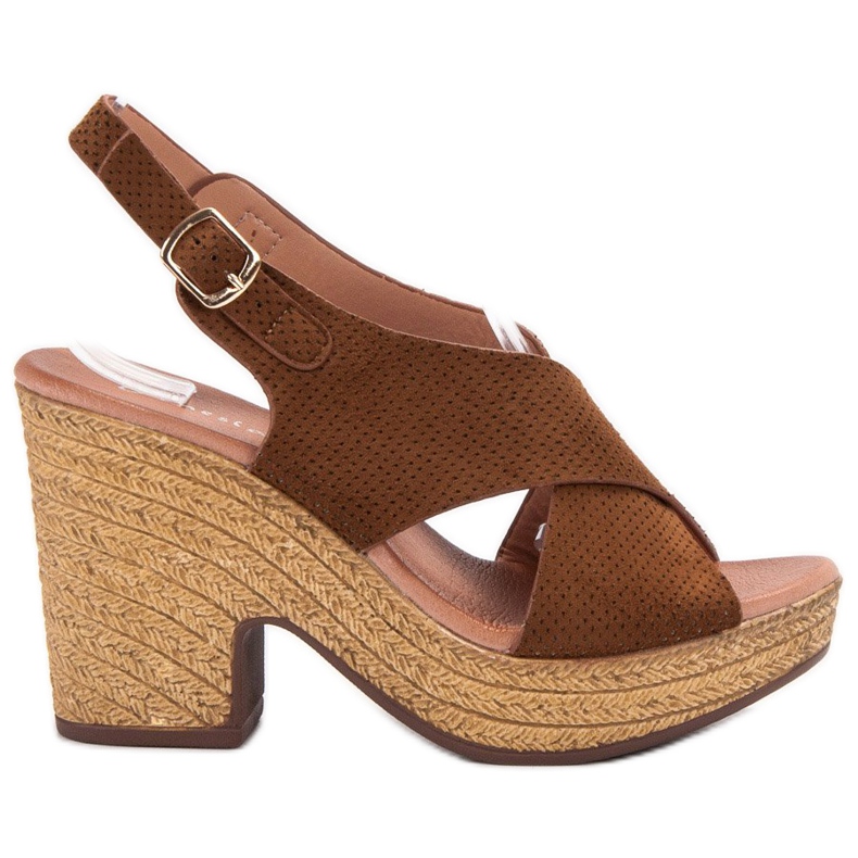 Anesia Paris Leichte Sandalen mit hohen Absätzen braun