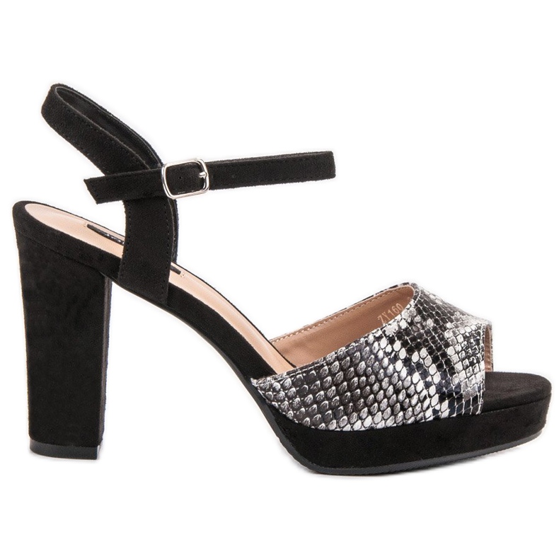 SHELOVET Sandalen mit Schlangenmuster schwarz