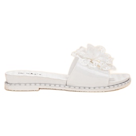 Kayla Weiße Gummi-Flip-Flops