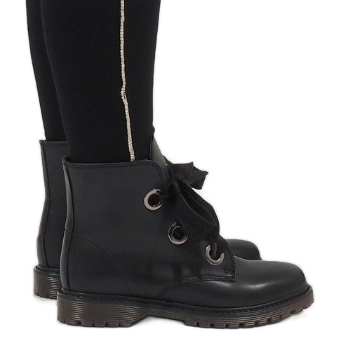 Kayla Shoes Schwarze Schnürboots PF276