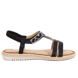Schwarze Espadrilles-Sandalen CO-78 Schwarz
