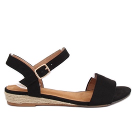Schwarze Sandalen Espadrilles 9R73 Schwarz