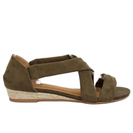 Grüne Espadrilles-Sandalen 9R72 Grün